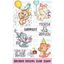 C.C. Designs - Birthday Critters - Clear Stamps 4x6